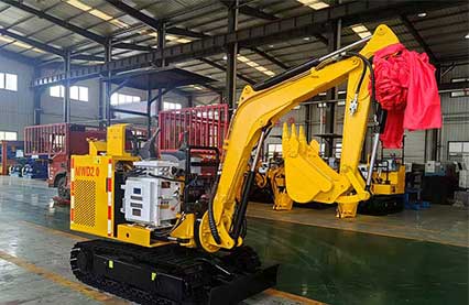 山東礦安機電有限公司自主研發生產的MWD2.0小型挖掘機發貨